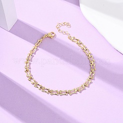 Браслеты из латунной цепочки для женщин&nbsp;BJEW-C140-26G
