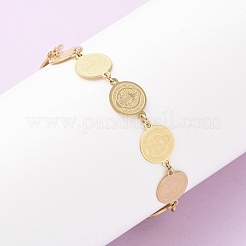 Браслеты-цепочки Religion из нержавеющей стали 304 для женщин&nbsp;LS-BJEW-F524-01G