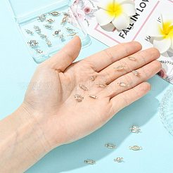 30 шт. 5 стиля латунных подвесок-соединителей с прозрачным кубическим цирконием&nbsp;ZIRC-FS0001-04