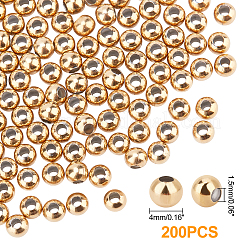 200 шт. круглые бусины из нержавеющей стали 304 с вакуумным покрытием PVD&nbsp;STAS-UN0029-49
