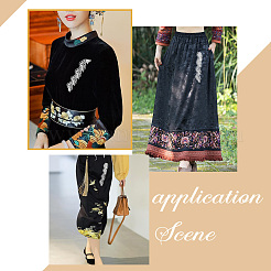 2 м полиэстеровая вышитая цветочная отделка&nbsp;DIY-FG0003-80B