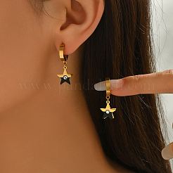 Серьги-кольца из нержавеющей стали в форме звезды&nbsp;HU8355