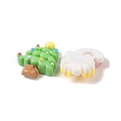 Рождественские кабошоны из непрозрачной смолы для декодирования&nbsp;RESI-S391-06