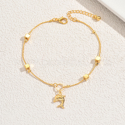 Браслеты на ногу с подвеской в виде дельфина из латуни и железа для женщин&nbsp;MA0830