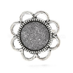 Старинные регулируемые компоненты железа палец кольцо цветка сплава сеттинги кабошон лицевой панели&nbsp;PALLOY-O039-25AS