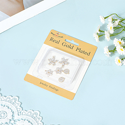 6шт 3 стиля латунные микропаве прозрачные кубические подвески из циркония&nbsp;ZIRC-BBC0003-44