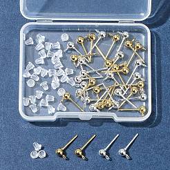 40 шт. 2 цвета фурнитура для сережек-гвоздиков из нержавеющей стали 304&nbsp;STAS-FS0001-57