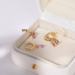 Латунные микро проложить серьги обруча кубического циркония&nbsp;WGF8540-02