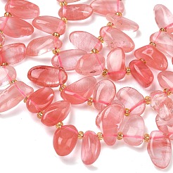 Вишневого кварца стеклянные бусы пряди&nbsp;G-P604-A10-01