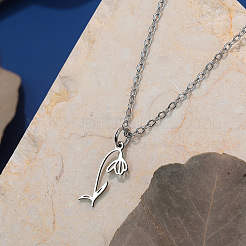 Кулоны-подвески в виде цветка из нержавеющей стали 304 для женщин.&nbsp;FS-WG8525C-02