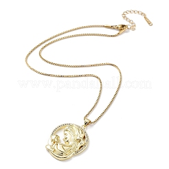 Ожерелья с подвеской из латуни с микропаве на день матери для мамы и ребенка&nbsp;LS-NJEW-G126-01F