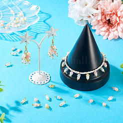 48 шт. 12 стиля подвески-цветы из акрила и натурального жемчуга PALLOY-CW00007