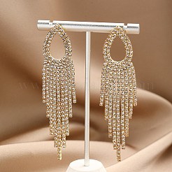 Серьги с кисточками и цепочкой из кубического циркония&nbsp;LS-EJEW-P236-10G