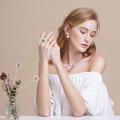 100шт 10 стиля непрозрачные акриловые бусины&nbsp;MACR-YW0004-48