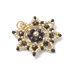 3 шт. подвески-снежинки из двухцветного стеклянного бисера&nbsp;PALLOY-MZ00953