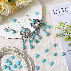 Окрашенные синтетические бирюзовые кабошоны&nbsp;TURQ-SC0001-05B