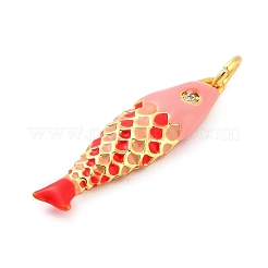 Подвески из латуни микропаве с фианитами и эмалью&nbsp;KK-H527-04G-01