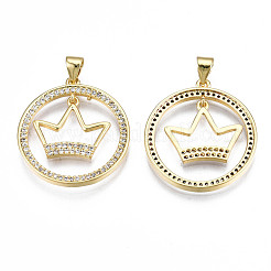 Латунные микропаве прозрачные подвески с фианитом&nbsp;KK-Q769-001-NF