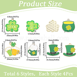 Подвески из сплава 24шт 6 стиля&nbsp;ENAM-SC0004-93
