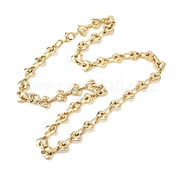 Ожерелья из нержавеющей стали 304 с звеньями в форме бриллианта для женщин и мужчин&nbsp;NJEW-F363-01G