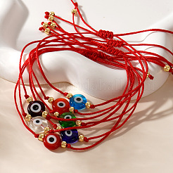 7 регулируемый браслет из стеклянных и латунных бусин&nbsp;TW6969