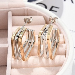 Серьги-гвоздики из нержавеющей стали 304&nbsp;EJEW-M070-21PG-02