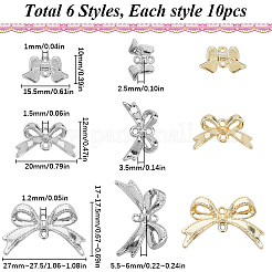 60 шт. 6-цветные подвески-соединители из сплава с покрытием стойки&nbsp;FIND-SC0011-09A
