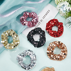 6 шт. 6-х цветные эластичные аксессуары для волос из полиэстера&nbsp;AJEW-CN0003-81