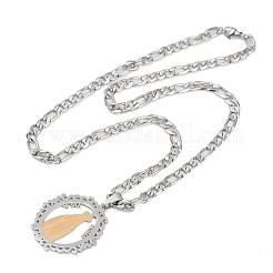 Кольцо с подвеской Девы Марии 201 из нержавеющей стали для мужчин и женщин&nbsp;LS-NJEW-K283-23G