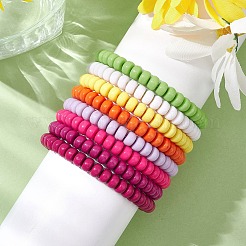 Набор браслетов из акриловых бусин-ронделей&nbsp;BJEW-JB11020-02