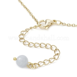 Круглые бусины из натурального окрашенного белого нефрита&nbsp;AJEW-AN00707-02