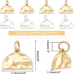 8 шт. 2-х цветные кованые полукруглые подвески из латуни&nbsp;KK-FH0002-55