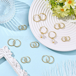 24 шт. 3 стиля латунных текстурированных серег-колец&nbsp;EJEW-SC0010-89G