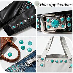 100 шт. латунь с синтетическими бирюзовыми заклепками&nbsp;KK-CL0001-01B