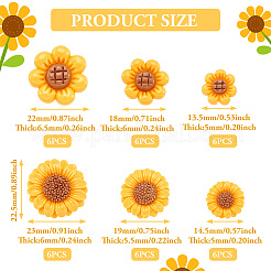 36шт 6 стиля непрозрачные кабошоны из смолы&nbsp;RESI-TA0002-96