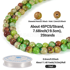 Наборы для самостоятельного изготовления браслетов из бусин натурального регалита/императорской яшмы/морского осадка&nbsp;DIY-TA0002-69D