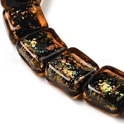 Нити стеклянных бусин из дихроичной фольги ручной работы&nbsp;DICH-U001-07F