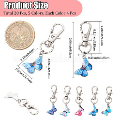 20 шт. подвеска в виде бабочки из сплава эмали&nbsp;HJEW-CP0001-24