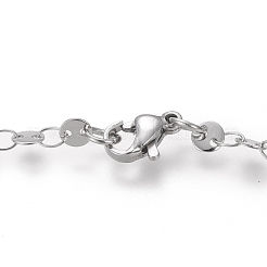 Не тускнеющие 304 звенья цепи ожерелья из нержавеющей стали&nbsp;NJEW-I238-14C-P