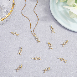 10шт латунные подвески с микропаве и кубическим цирконием&nbsp;KK-BBC0019-34