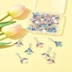 32шт 4-цветный ангел из прозрачного акрила с подвесными украшениями из сплава&nbsp;HJEW-FS00040-01