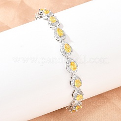 Теннисные браслеты из платиновой латуни с микропаве из кубических цирконий&nbsp;BJEW-B160-05P