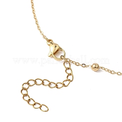 Ожерелья-цепочки с круглыми шариками из прозрачного стекла AB с гранеными подвесками из латуни для женщин&nbsp;NJEW-JN05640-01