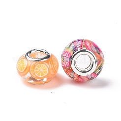 Европейские бусины rondelle из прозрачной смолы RPDL-P005-01P-14