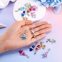 Ангельские подвески из АБС-пластика с имитацией жемчуга и сплава&nbsp;HJEW-TA00236