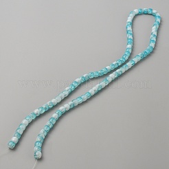 Двухцветные прозрачные стеклянные бусины с кракле&nbsp;GLAA-TAC0016-12A