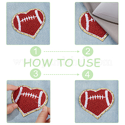 12 шт. 4 стиля регби полиэстер вышитые аппликации&nbsp;PATC-WR0001-13