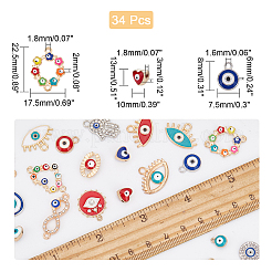 30 шт. 12-х стилевые эмалевые подвески из сплава и 4 шт. 4-х стилевые звенья из сплава&nbsp;FIND-AR0001-25