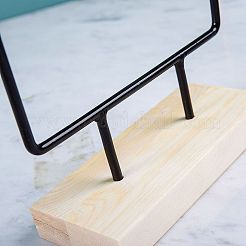 1 набор 2-х уровневых прямоугольных железных держателей-органайзеров для сережек с деревянной основой&nbsp;EDIS-SC0001-08A