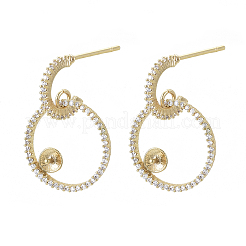 Латунные серьги-гвоздики из циркония&nbsp;KK-R136-062-NF